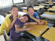 Three Boys in Rural Classroom